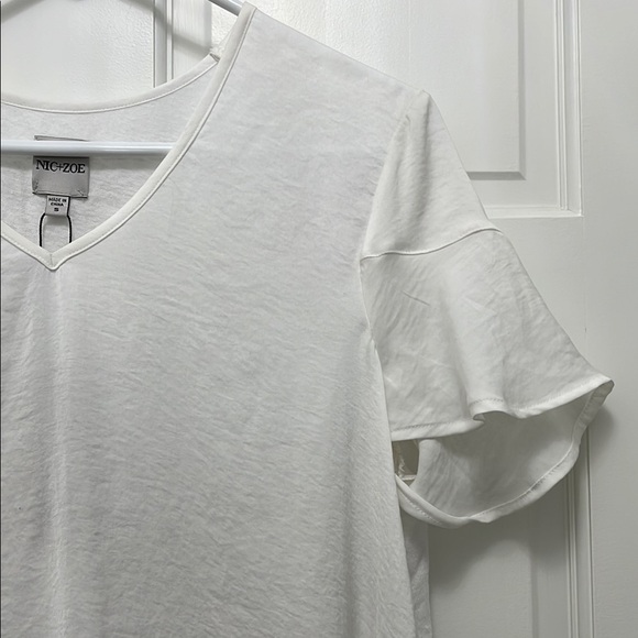 NWT NIC+ZOE White Linen Blend Recycled Fibers Blouse Top - Size Small - Picture 7 of 14